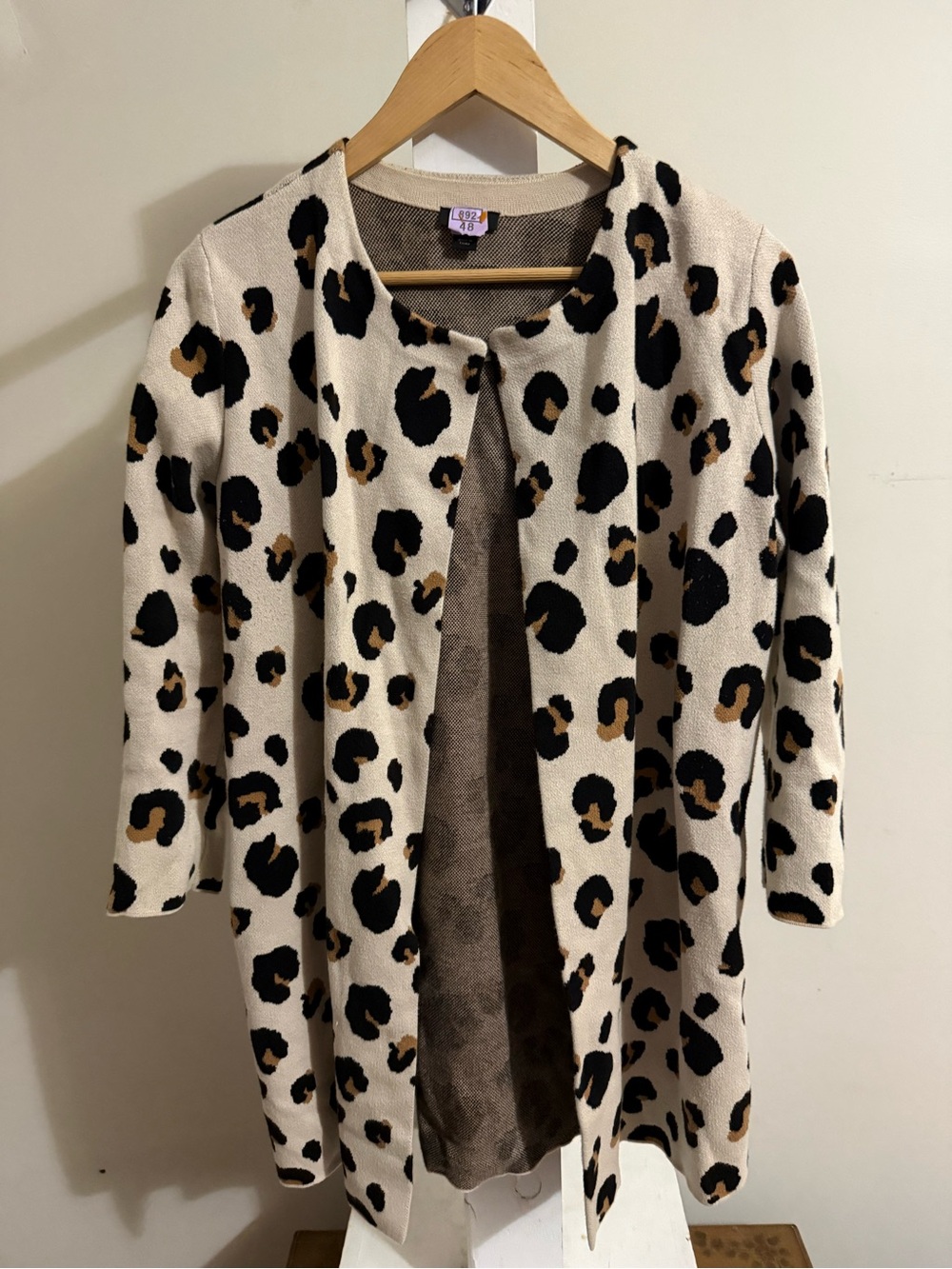 Ann Taylor Leopard Print Open Front Cardigan